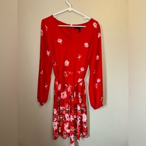 White House Black Market Floral Soft A-Line Dress